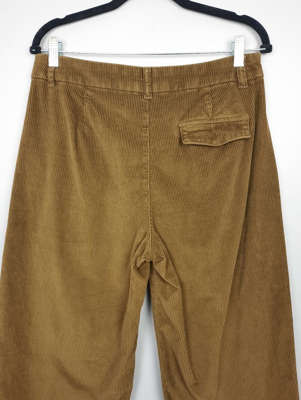 Old Navy High Rise Wide Leg Satin Moss Green Cotton Corduroy Pants size 8 - Picture 5 of 15